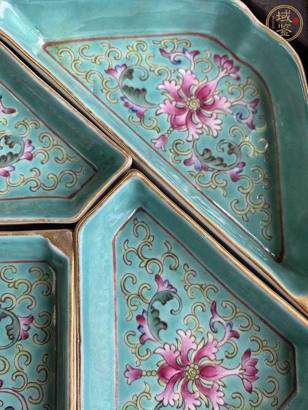 古玩陶瓷花卉紋粉彩九攢盤真品鑒賞圖