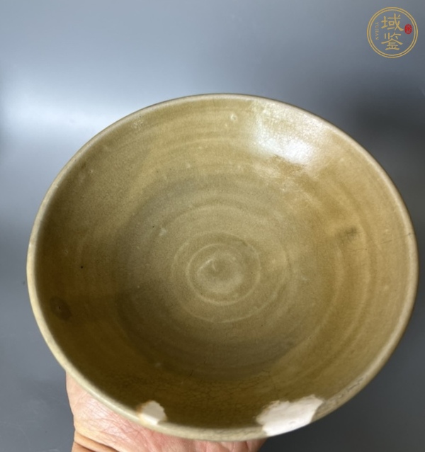 古玩陶瓷長沙窯青釉玉璧底碗真品鑒賞圖