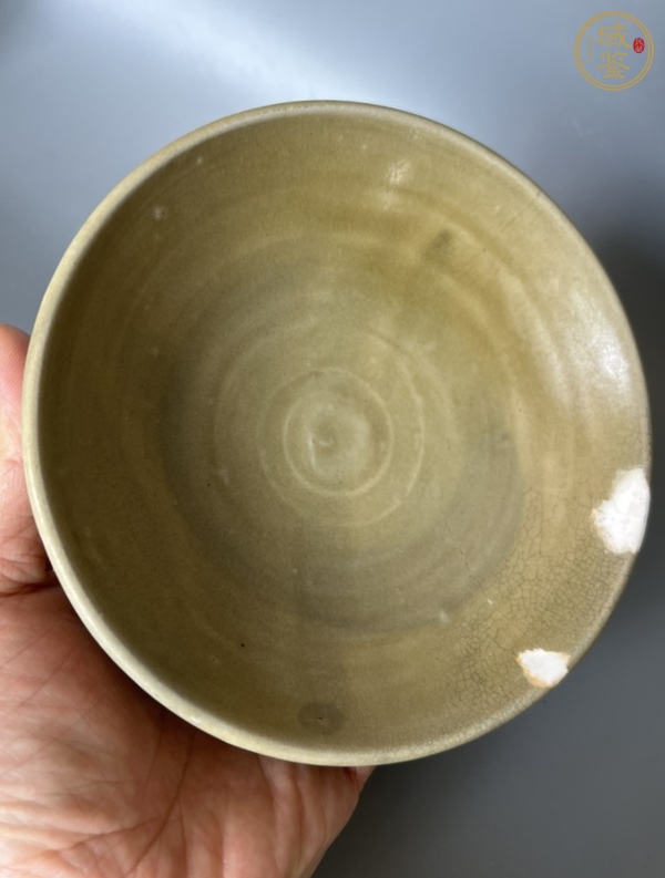 古玩陶瓷長沙窯青釉玉璧底碗真品鑒賞圖