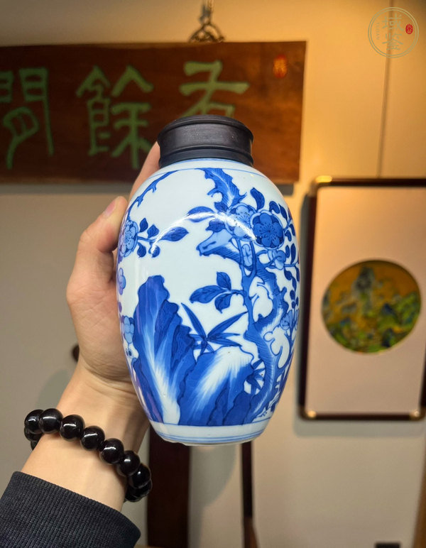 古玩陶瓷清康熙青花罐真品鑒賞圖