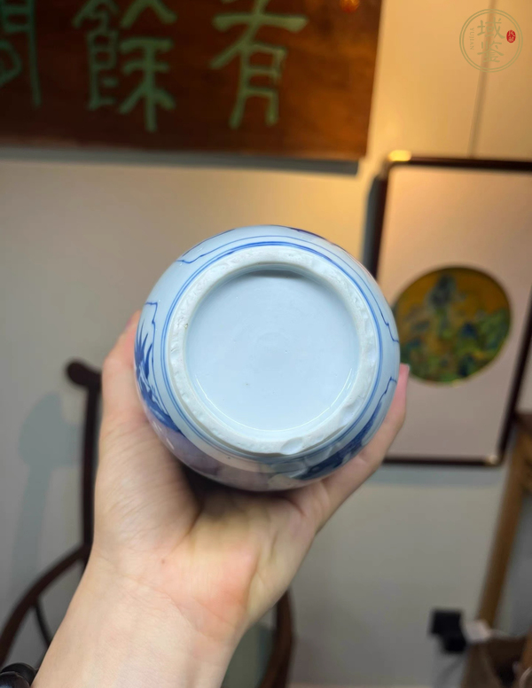古玩陶瓷清康熙青花罐真品鑒賞圖