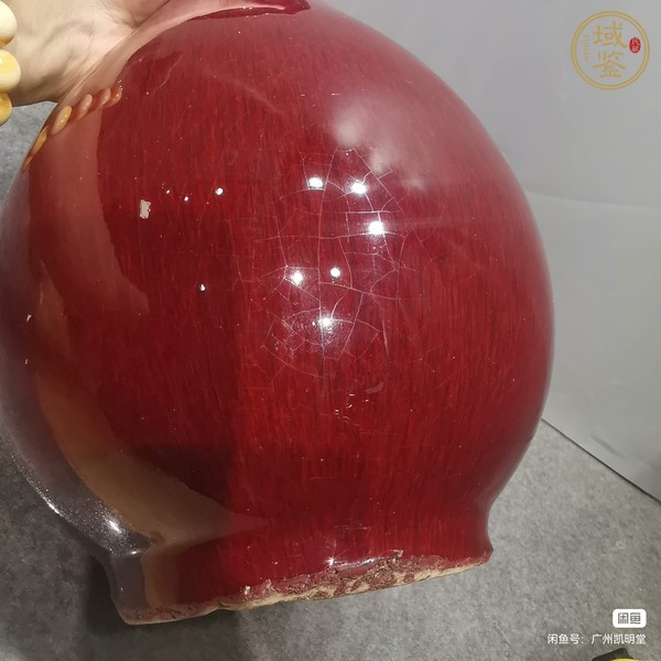 古玩陶瓷窯變紅釉玉壺春瓶真品鑒賞圖