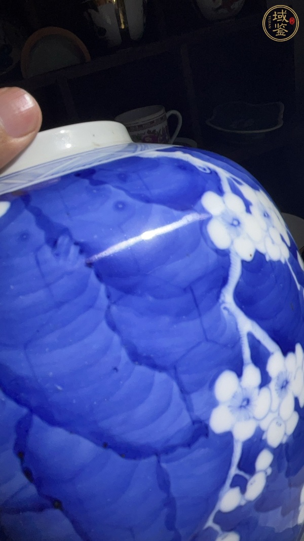 古玩陶瓷民國青花冰梅紋罐真品鑒賞圖