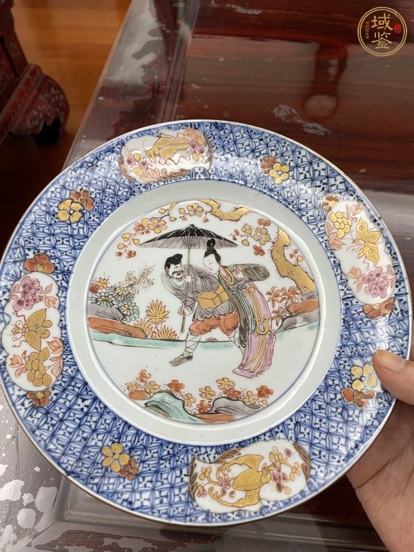 古玩陶瓷青花五彩人物故事紋盤(pán)真品鑒賞圖