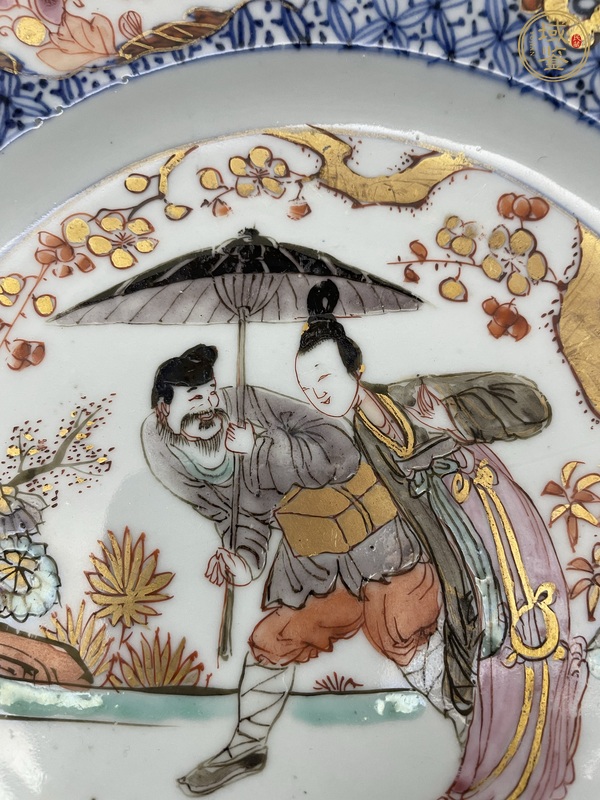 古玩陶瓷青花五彩人物故事紋盤(pán)真品鑒賞圖