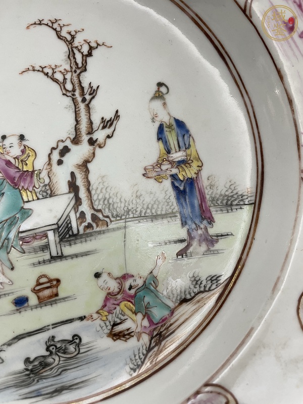 古玩陶瓷廣琺瑯人物故事紋盤真品鑒賞圖
