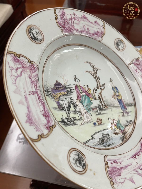 古玩陶瓷廣琺瑯人物故事紋盤真品鑒賞圖