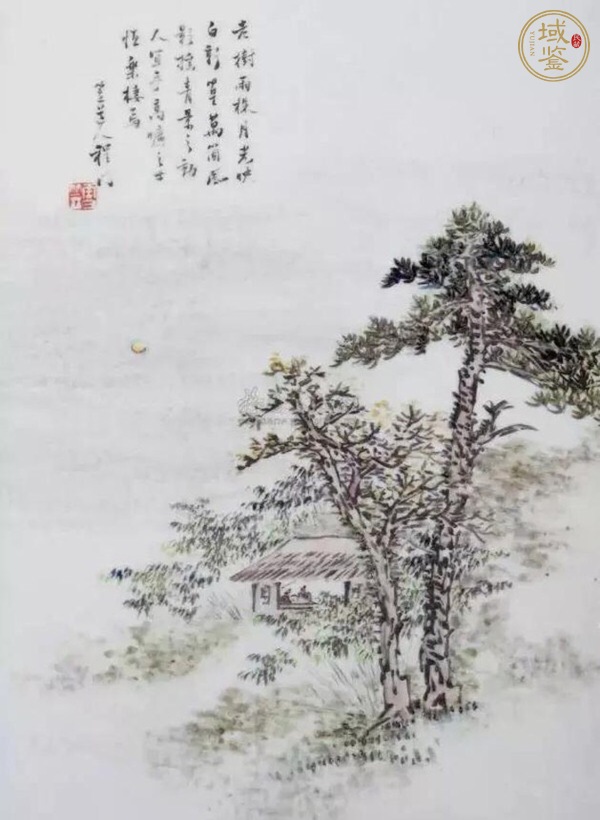 古玩陶瓷淺絳彩琮式瓶真品鑒賞圖