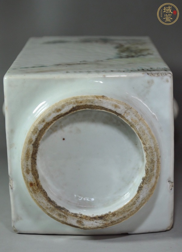 古玩陶瓷淺絳彩琮式瓶真品鑒賞圖