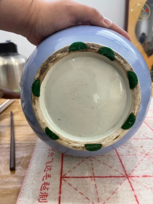 古玩陶瓷天青釉葫蘆瓶真品鑒賞圖