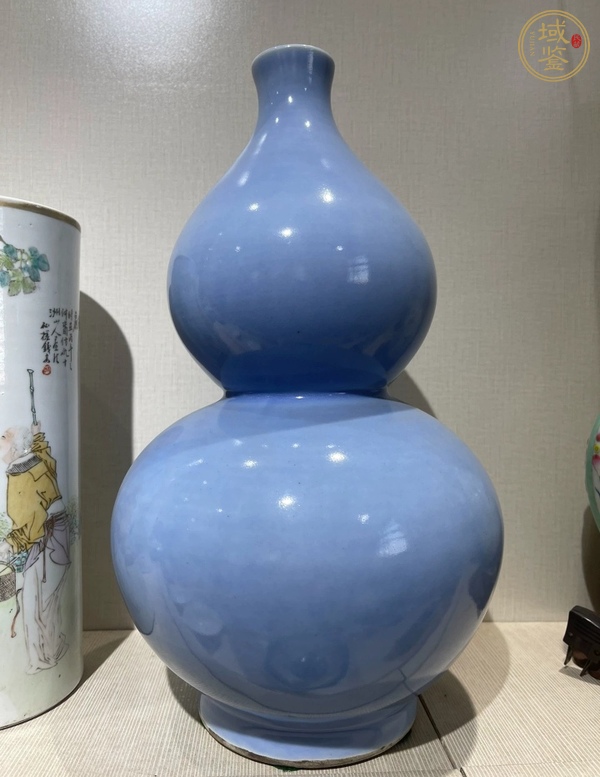 古玩陶瓷天青釉葫蘆瓶真品鑒賞圖