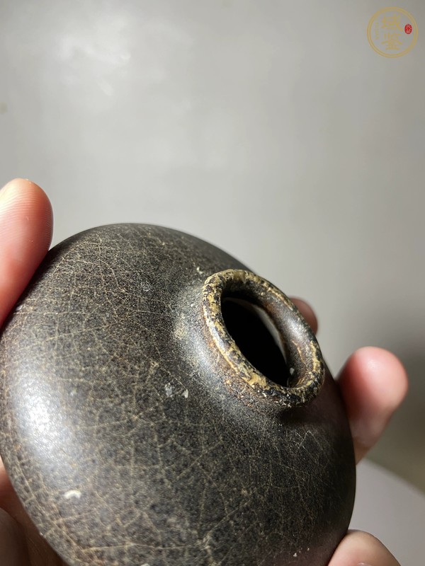 古玩陶瓷黑釉水盂真品鑒賞圖