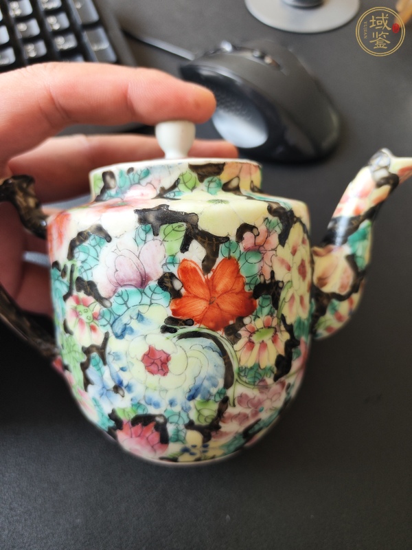 古玩陶瓷民國粉彩百花壺真品鑒賞圖