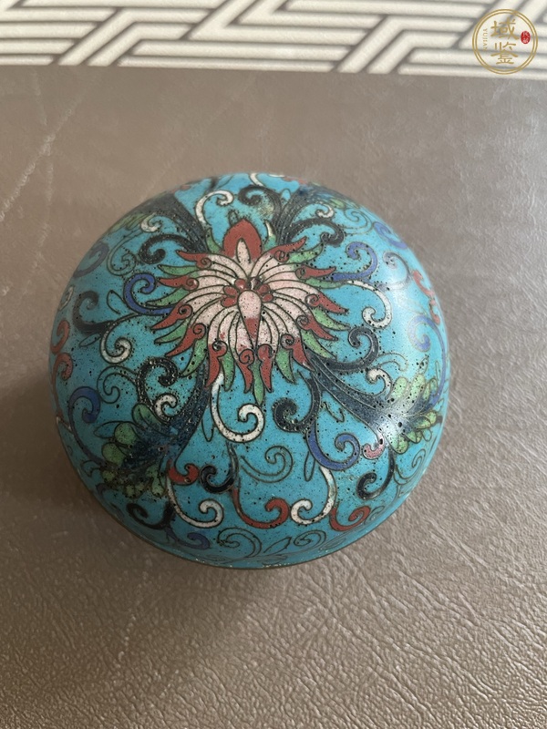 古玩銅器掐絲琺瑯蓋盒真品鑒賞圖
