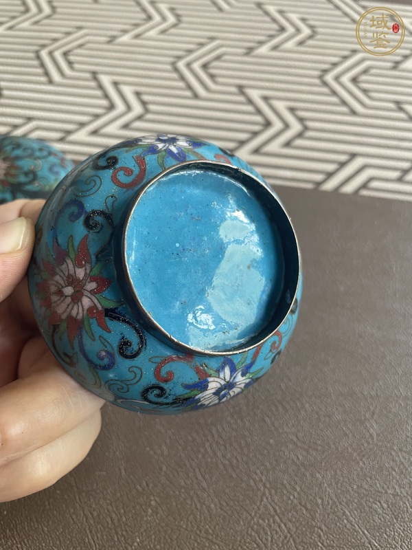 古玩銅器掐絲琺瑯蓋盒真品鑒賞圖