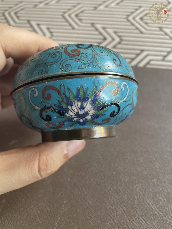 古玩銅器掐絲琺瑯蓋盒真品鑒賞圖