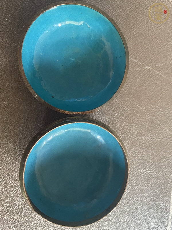 古玩銅器掐絲琺瑯蓋盒真品鑒賞圖