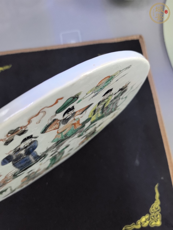 古玩陶瓷軋道五彩八仙人物瓷板真品鑒賞圖