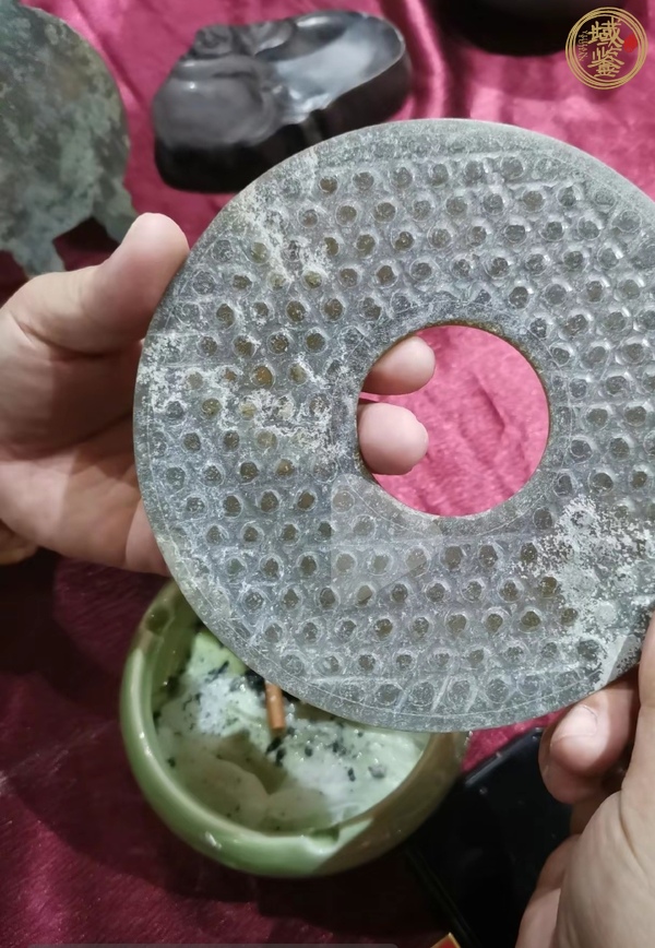 古玩玉器做舊仿漢代“蒲紋玉璧”真品鑒賞圖
