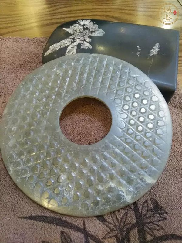 古玩玉器做舊仿漢代“蒲紋玉璧”真品鑒賞圖