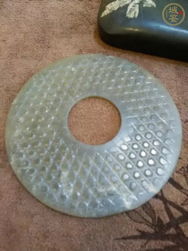 古玩玉器做舊仿漢代“蒲紋玉璧”真品鑒賞圖