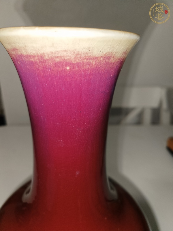 古玩陶瓷鈞紅窯變釉賞瓶真品鑒賞圖
