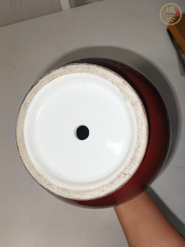 古玩陶瓷鈞紅窯變釉賞瓶真品鑒賞圖