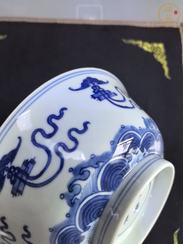 古玩陶瓷青花鯉桂鰱鳙圖撇口碗真品鑒賞圖