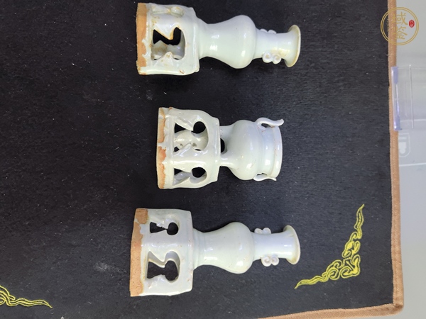古玩陶瓷卵白釉三貢真品鑒賞圖