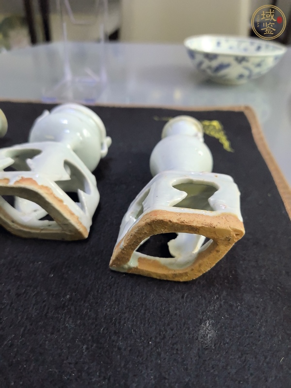 古玩陶瓷卵白釉三貢真品鑒賞圖