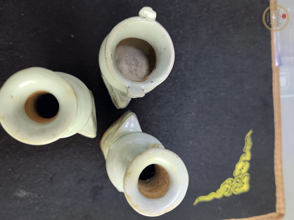 古玩陶瓷卵白釉三貢真品鑒賞圖