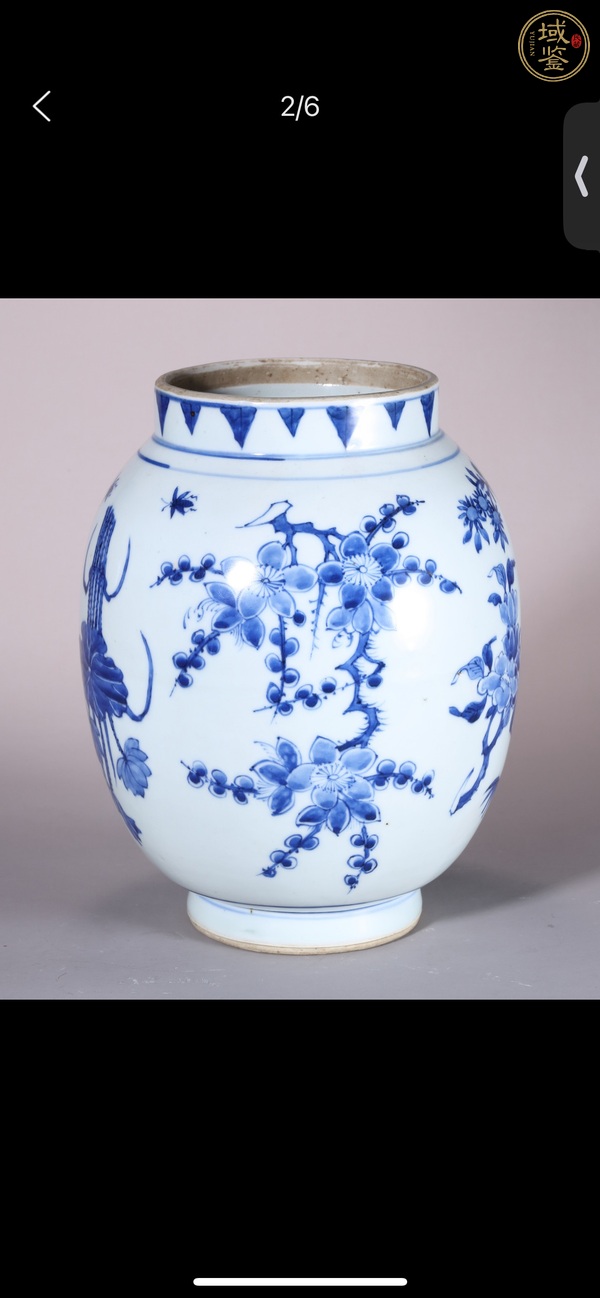 古玩陶瓷花卉紋青花蓮子罐真品鑒賞圖
