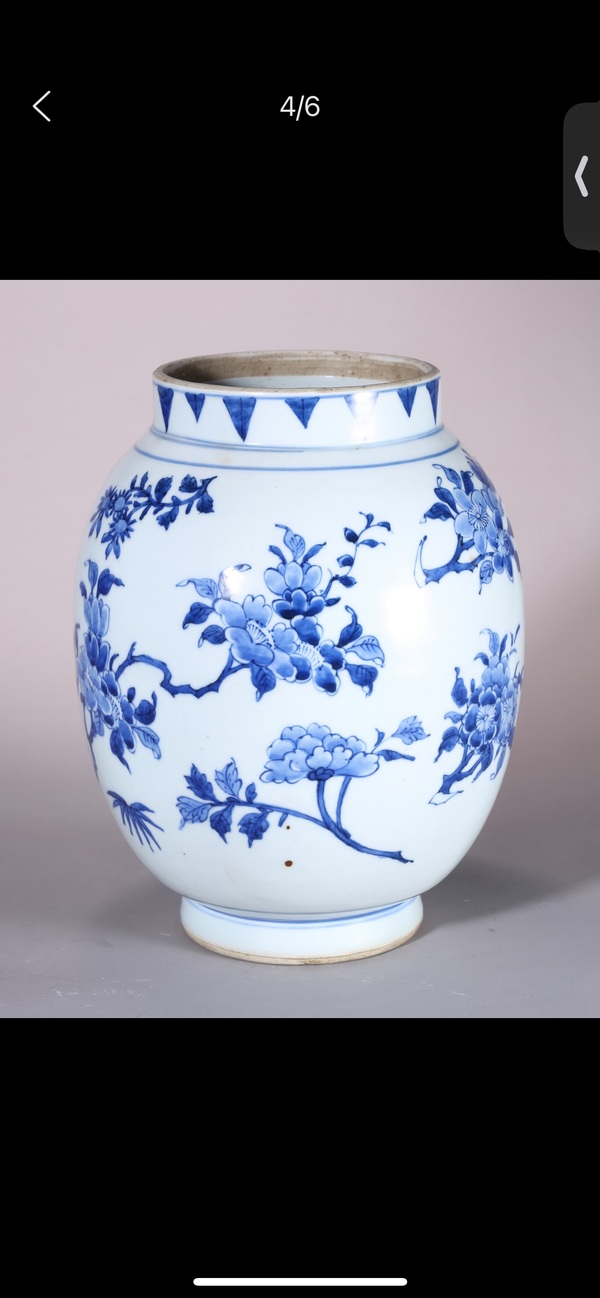 古玩陶瓷花卉紋青花蓮子罐拍賣，當前價格28000元