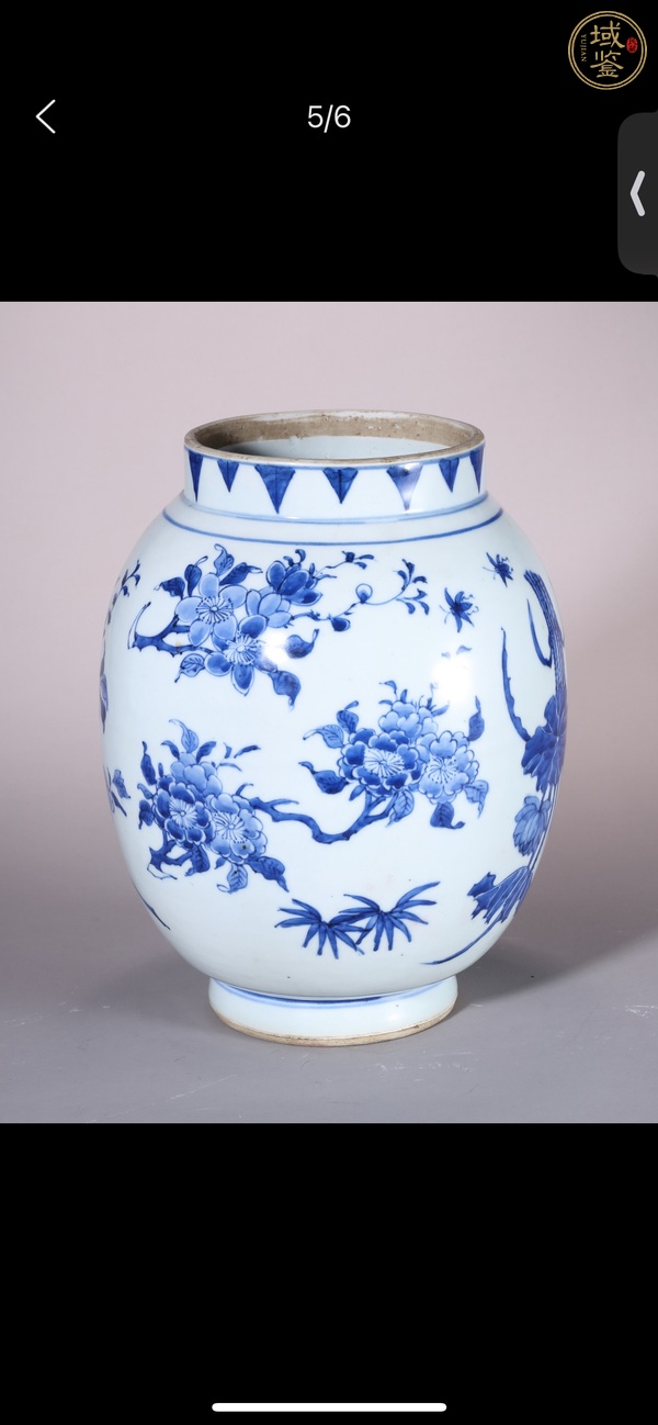 古玩陶瓷花卉紋青花蓮子罐真品鑒賞圖