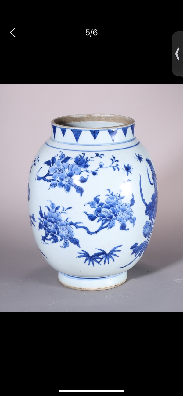 古玩陶瓷花卉紋青花蓮子罐拍賣，當前價格28000元