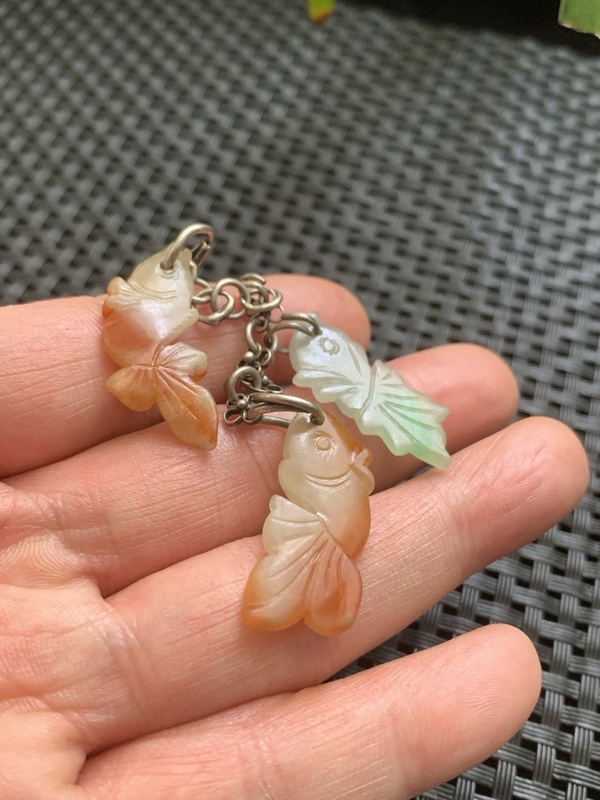 古玩玉器清代翡翠雕“魚形墜飾”拍賣，當(dāng)前價(jià)格18000元