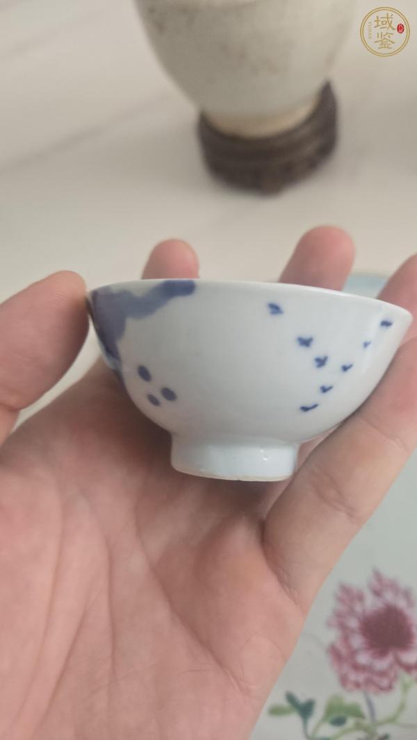 古玩陶瓷樵漁耕讀山水紋青花杯真品鑒賞圖
