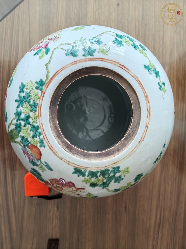 古玩陶瓷鳳凰牡丹紋粉彩西瓜罐真品鑒賞圖