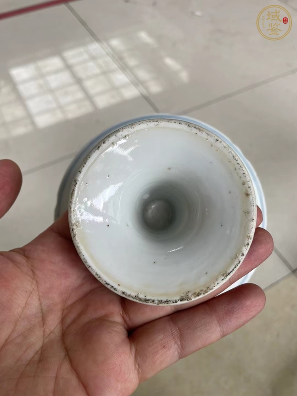 古玩陶瓷青花花鳥紋高足盤真品鑒賞圖