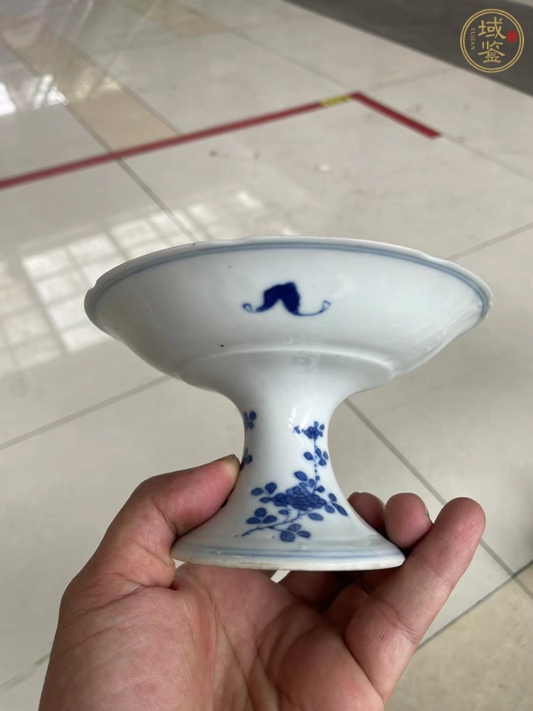 古玩陶瓷青花花鳥紋高足盤真品鑒賞圖