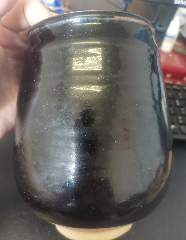 古玩陶瓷磁州窯黑釉雞心罐形花器拍賣,當前價格8800元