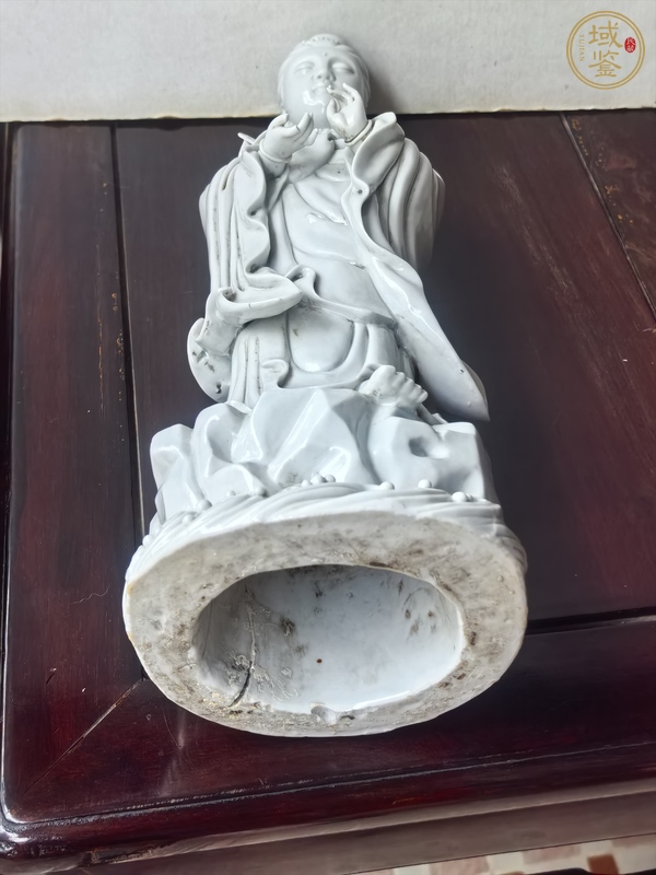 古玩陶瓷大幾十年德化窯白釉持如意觀音塑像真品鑒賞圖