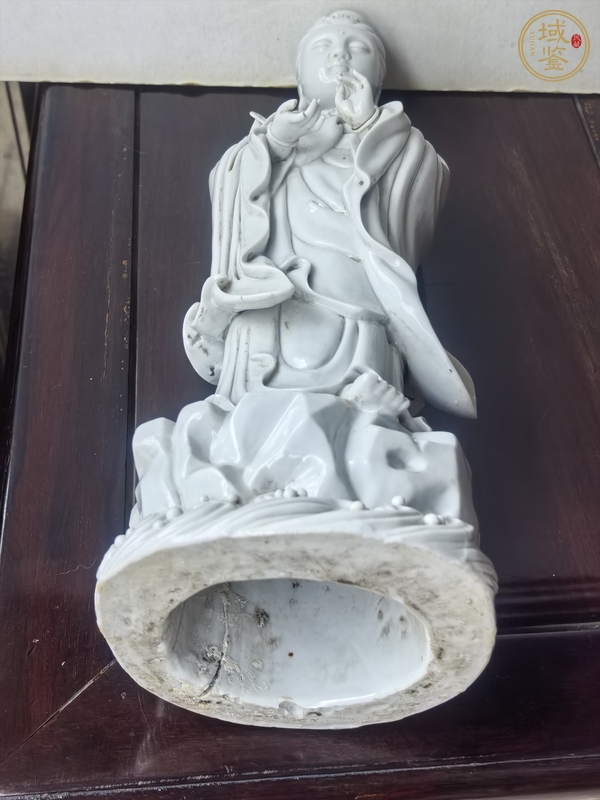 古玩陶瓷大幾十年德化窯白釉持如意觀音塑像真品鑒賞圖