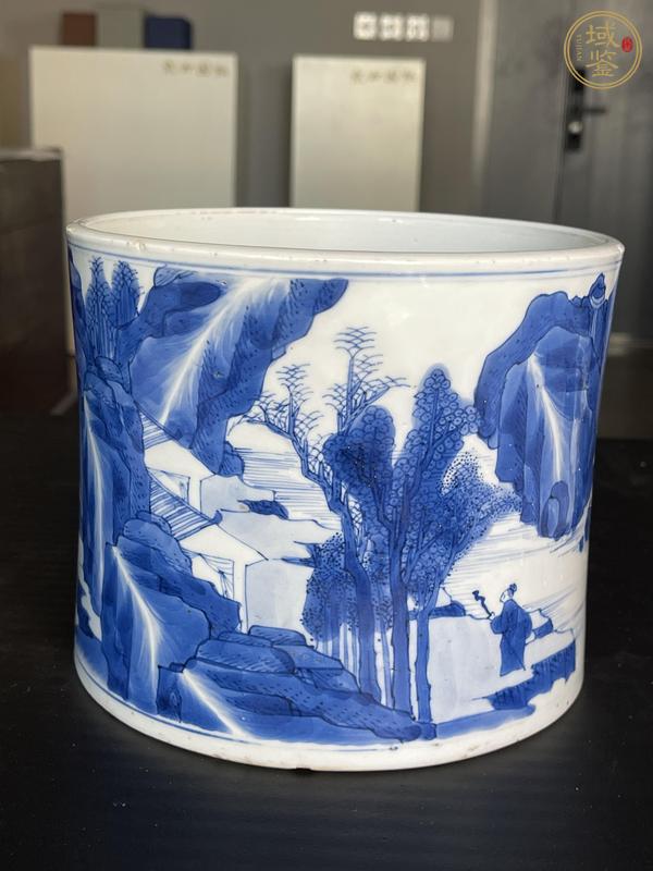 古玩陶瓷青花山水人物筆海真品鑒賞圖