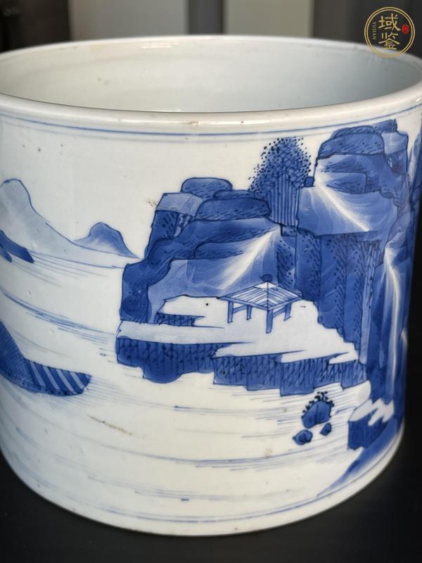 古玩陶瓷青花山水人物筆海真品鑒賞圖