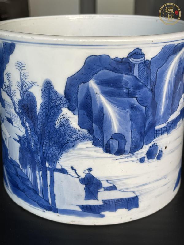 古玩陶瓷青花山水人物筆海真品鑒賞圖