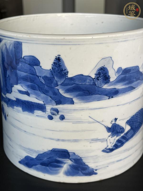 古玩陶瓷青花山水人物筆海真品鑒賞圖