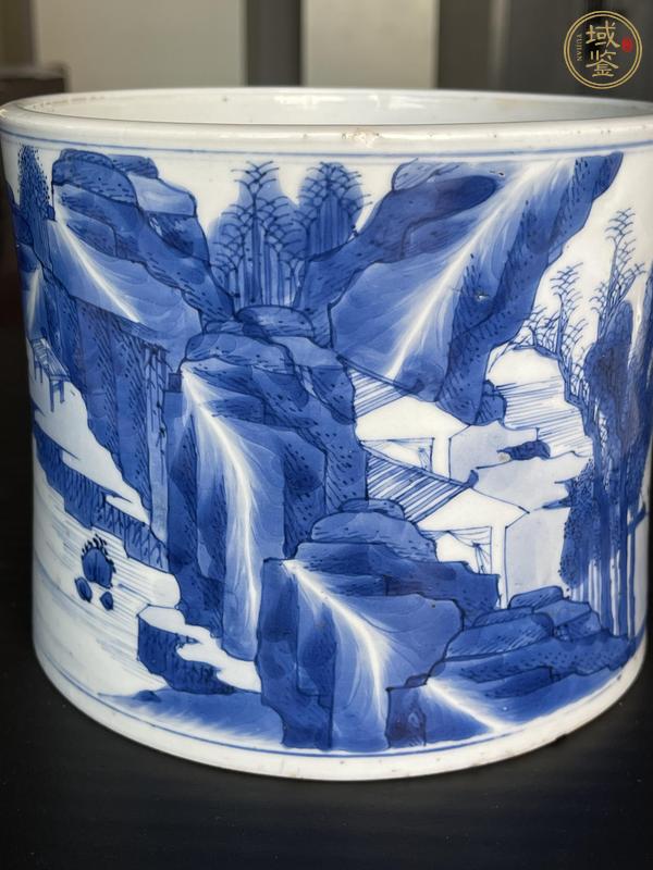 古玩陶瓷青花山水人物筆海真品鑒賞圖