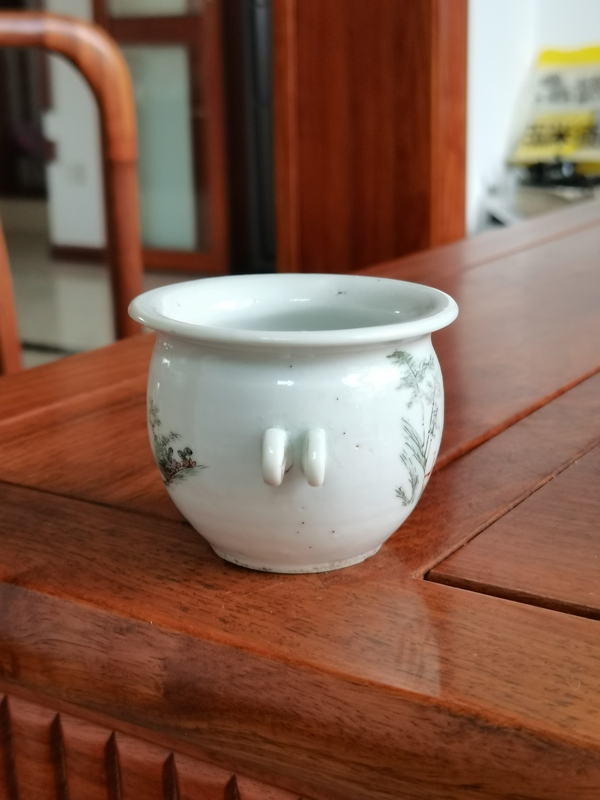 古玩陶瓷清晚期 粉彩竹林七賢鳥食缸拍賣，當前價格3980元