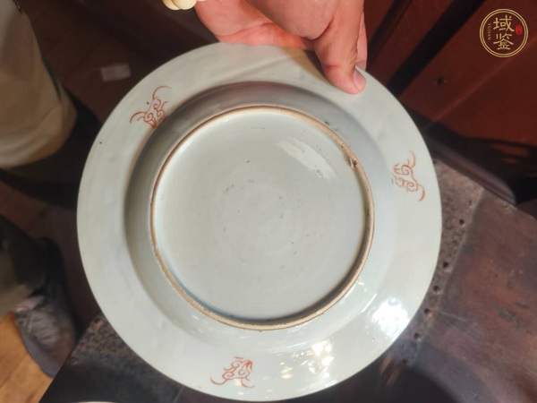 古玩陶瓷粉彩博古圖折沿盤真品鑒賞圖